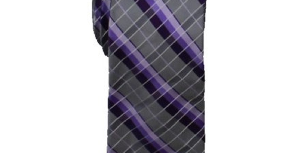 Gravata profissional xadrez masculina Van Heusen roxa tamanho regular