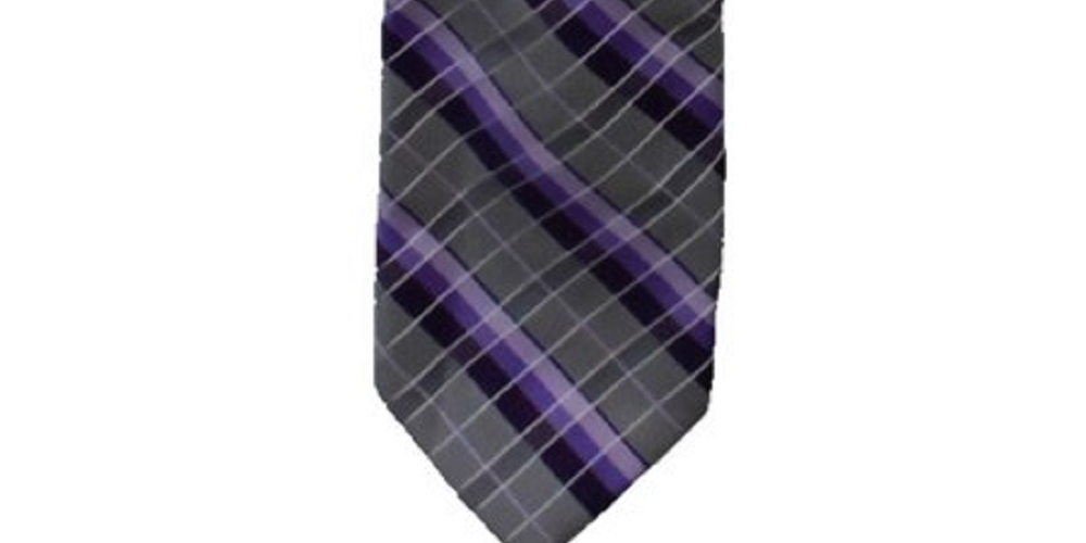 Gravata profissional xadrez masculina Van Heusen roxa tamanho regular
