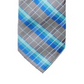 Gravata profissional xadrez masculina Van Heusen, azul, tamanho regular