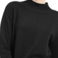 Karen Scott Suéter Feminino de Algodão com Detalhe de Costura e Gola Simulada, Preto, Tamanho X-S