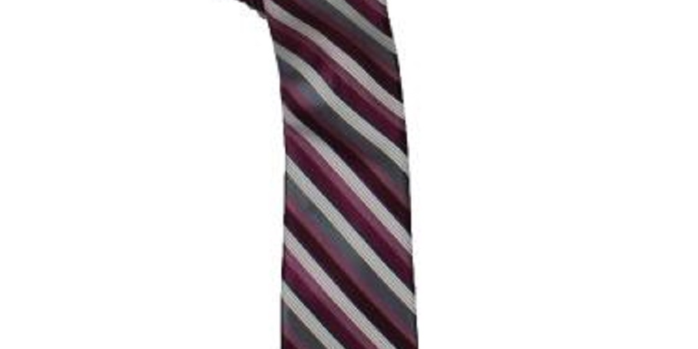 Gravata clássica listrada com código de barras masculina Van Heusen vermelha tamanho regular