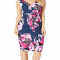 Vestido justo com estampa floral Trina Turk feminino, azul-marinho/roxo, tamanho 4