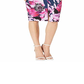 Vestido justo com estampa floral Trina Turk feminino, azul-marinho/roxo, tamanho 4
