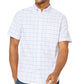 Camisa xadrez masculina Nautica Classic Fit com botões, azul, tamanho pequeno