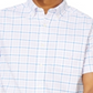 Camisa xadrez masculina Nautica Classic Fit com botões, azul, tamanho pequeno