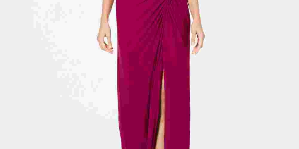 Vestido assimétrico feminino Adrianna Papell, rosa, tamanho 10