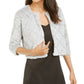 Jaqueta feminina Signature de pele sintética, cinza, tamanho pequeno, médio