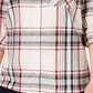 Camisa xadrez feminina de algodão com mangas curtas Style &amp; Co, branca, tamanho pequeno P