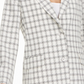 Blazer estruturado feminino Danielle Bernstein, branco, tamanho X-S