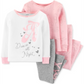 Conjunto de pijama de bailarina Carter's Baby Girl, 4 peças, algodão, branco/rosa, tamanho 9 meses