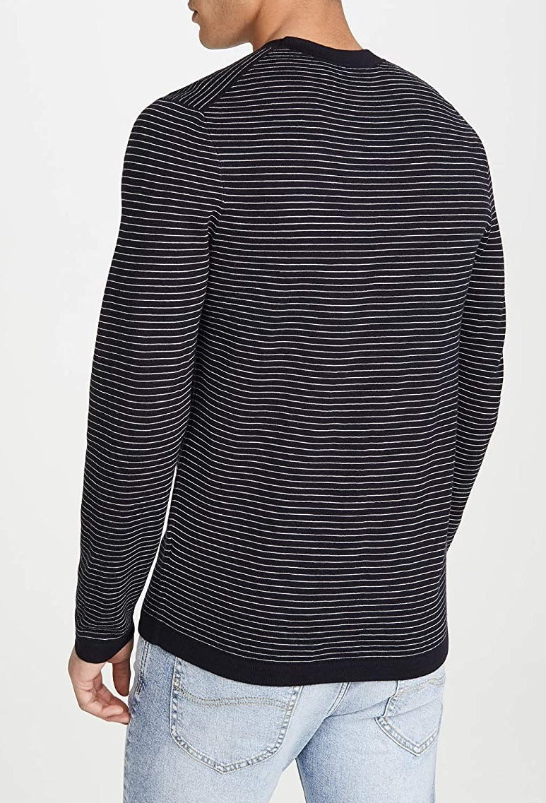 Suéter masculino Theory Ollis Crewneck de lã merino e manga comprida, preto, tamanho grande