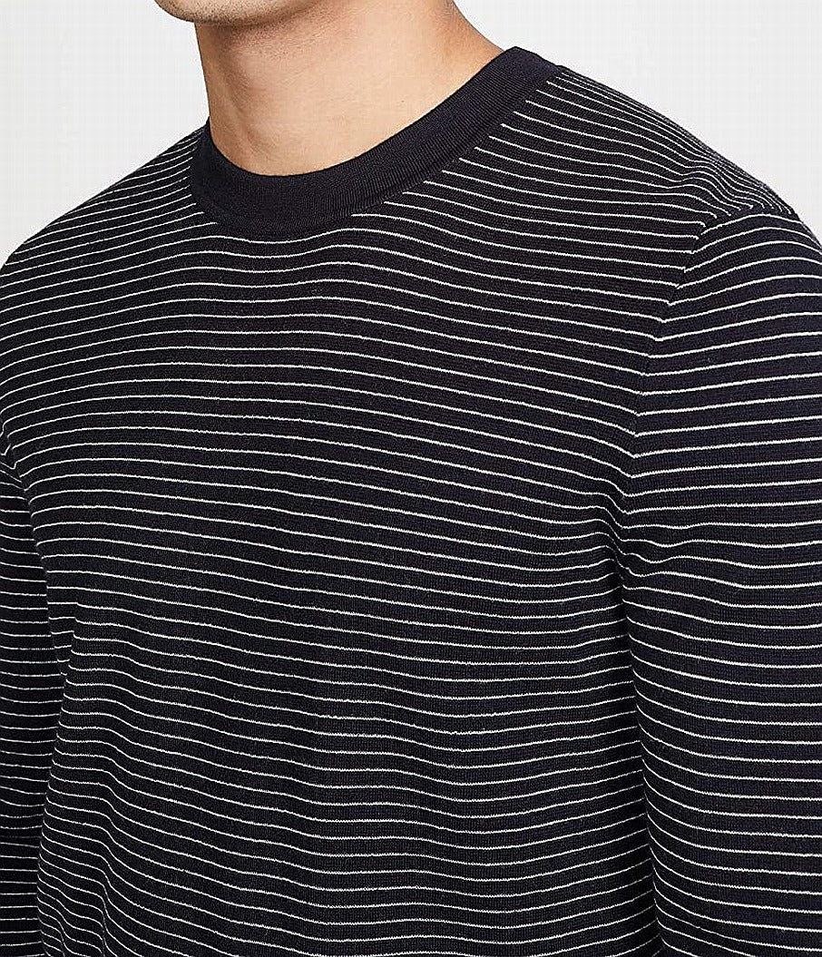 Suéter masculino Theory Ollis Crewneck de lã merino e manga comprida, preto, tamanho grande