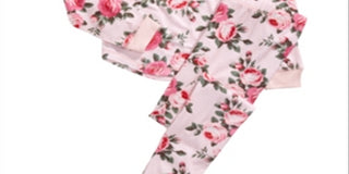 Conjunto de pijama com estampa floral da Bela Adormecida, 2 peças, Max &amp; Olivia, Little &amp; Big Girl, rosa, tamanho M