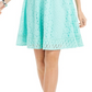 Vestido feminino Charter Club com ajuste evasê e renda, azul, tamanho médio