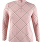 Top feminino estampado com decote falso, tamanho pequeno, rosa, tamanho extragrande, Charter Club