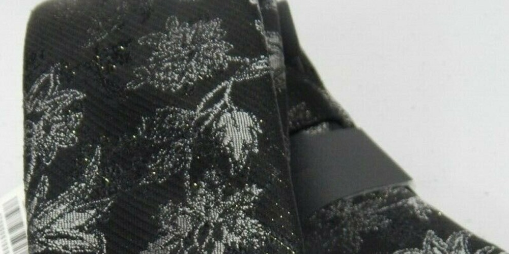 Gravata fina floral masculina INC International Concepts preta tamanho regular