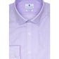 Camisa social masculina Ryan Seacrest estampada slim fit de algodão macio, roxa, tamanho 17,5 x 32-33