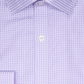 Camisa social masculina Ryan Seacrest estampada slim fit de algodão macio, roxa, tamanho 17,5 x 32-33