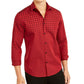 Camisa Alfani Masculina Classic Fit Ombre Buffalo Check Vermelha Tamanho XXX-G