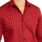 Camisa Alfani Masculina Classic Fit Ombre Buffalo Check Vermelha Tamanho XXX-G