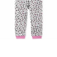 Pijama Carter's Little &amp; Big Girl's 1 peça estampa de leopardo branco/rosa tamanho 5