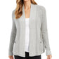 Cardigan feminino de algodão com frente aberta, tamanho X-G, cinza, Charter Club