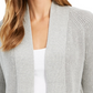 Cardigan feminino de algodão com frente aberta, tamanho X-G, cinza, Charter Club