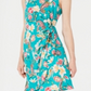 Vestido tubinho acima do joelho com decote redondo floral sem mangas Robbie Bee feminino - verde tamanho pequeno médio