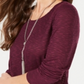 Blusa feminina de malha waffle com acabamento aberto, roxa, tamanho pequeno G