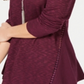 Blusa feminina de malha waffle com acabamento aberto, roxa, tamanho pequeno G