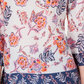 Túnica feminina com estampa floral dupla Charter Club, branca, tamanho pequeno e pequeno