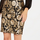 Vestido Calvin Klein Feminino Manga Longa Estampado Floral Lantejoulas Gola Joia Comprimento Joelho Preto Tamanho 16