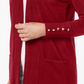 Cardigan feminino JM Collection com frente aberta, vermelho, tamanho pequeno e pequeno