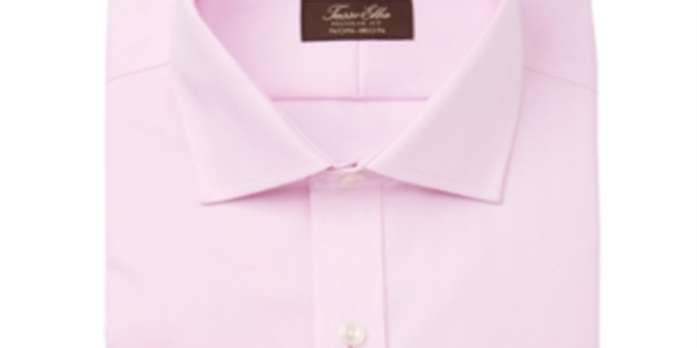 Camisa social masculina Tasso Elba Regular Fit com botões, rosa, tamanho 16