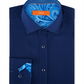 Camisa social masculina Tallia com gola estampada, azul, tamanho 32-33