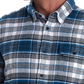 Camisa xadrez Barbour Shoreham Tailored Fit masculina, azul, tamanho XX-G