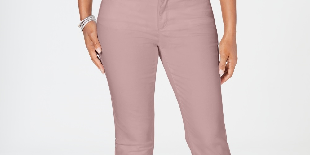 Calça jeans feminina Charter Club Lexington reta, rosa, tamanho 2, pequena