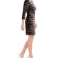 Vestido curto de festa feminino Jessica Howard, manga 3/4, preto, tamanho 10, pequeno