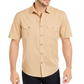 Camisa texturizada Warren de manga curta Alfani masculina, tamanho XXX-G, caramelo