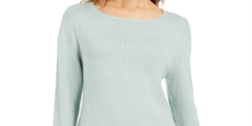 Suéter túnica feminino com babados e bainha estilo &amp; co, verde, tamanho PP