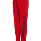 Calça de moletom Calvin Klein Racing Red Logo Institution para meninos, tamanho G 14/16