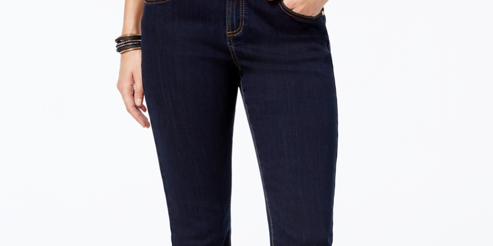 Calça jeans feminina reta e cropped da INC International Concepts, azul, tamanho 4