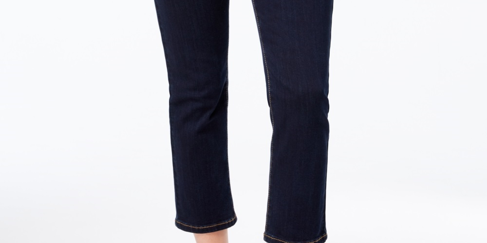 Calça jeans feminina reta e cropped da INC International Concepts, azul, tamanho 4