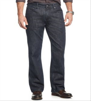 Calça jeans masculina Alfani reta bootcut tamanho 34x30 azul marinho