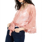 Blusa de renda com amarração na cintura, tamanho extragrande, da House of Polly Junior