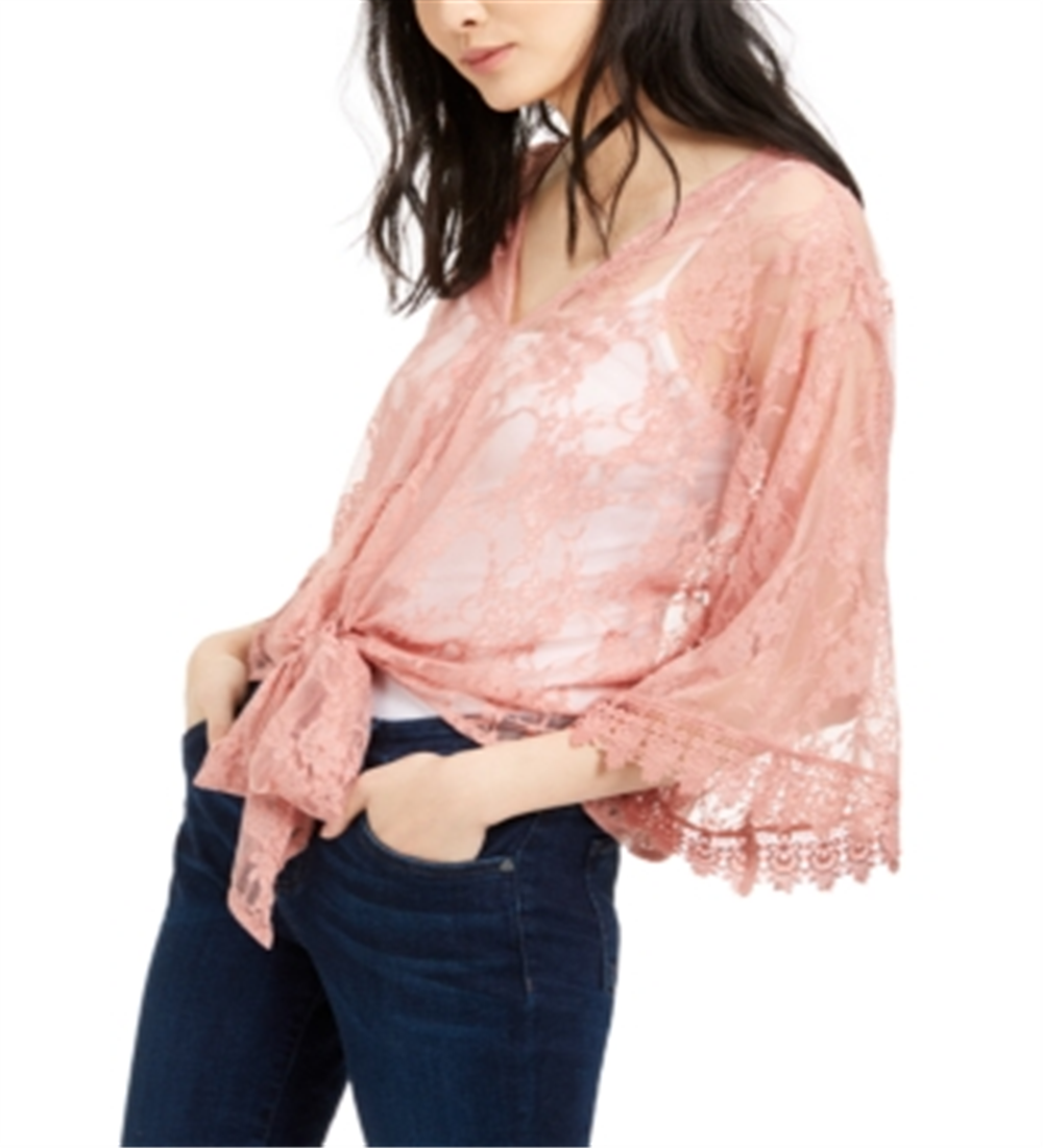 Blusa de renda com amarração na cintura, tamanho extragrande, da House of Polly Junior