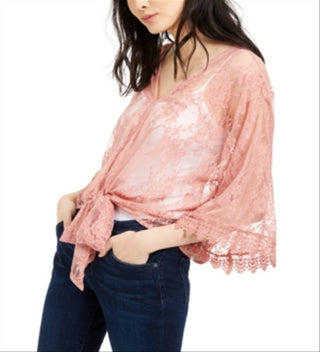 Blusa de renda com amarração na cintura, tamanho extragrande, da House of Polly Junior