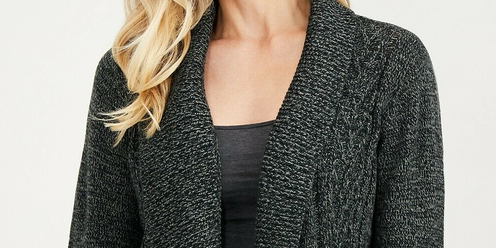 Karen Scott Turbo Cocoon Cardigan Feminino Preto Tamanho X-S