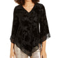Blusa Alfani Feminina Velvet Burnout Preta Tamanho X-S