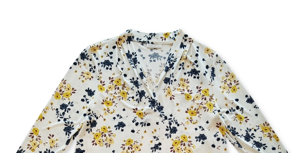 Blusa feminina floral Charter Club manga 3/4 branca tamanho extragrande